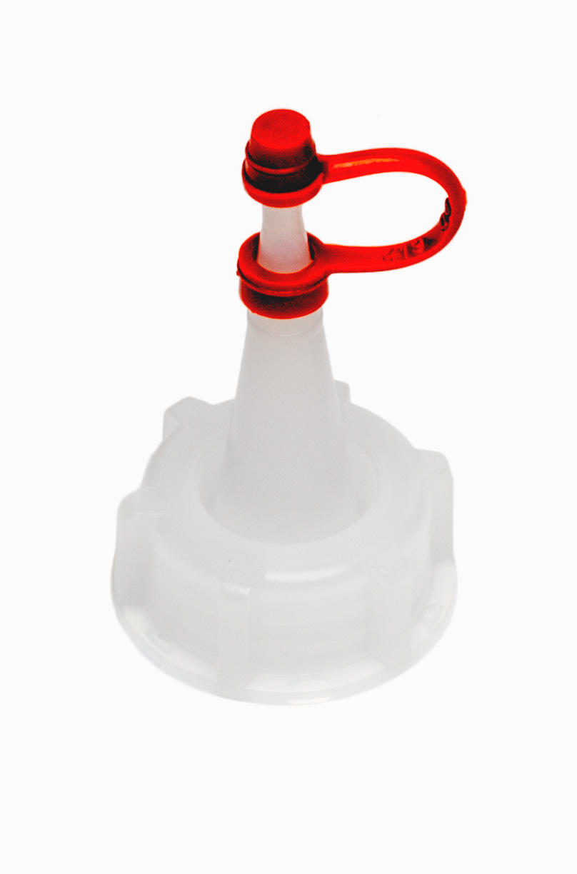 Tropfdeckel Halteband + Käppchen aus LDPE ø 25,0 mm Mündung