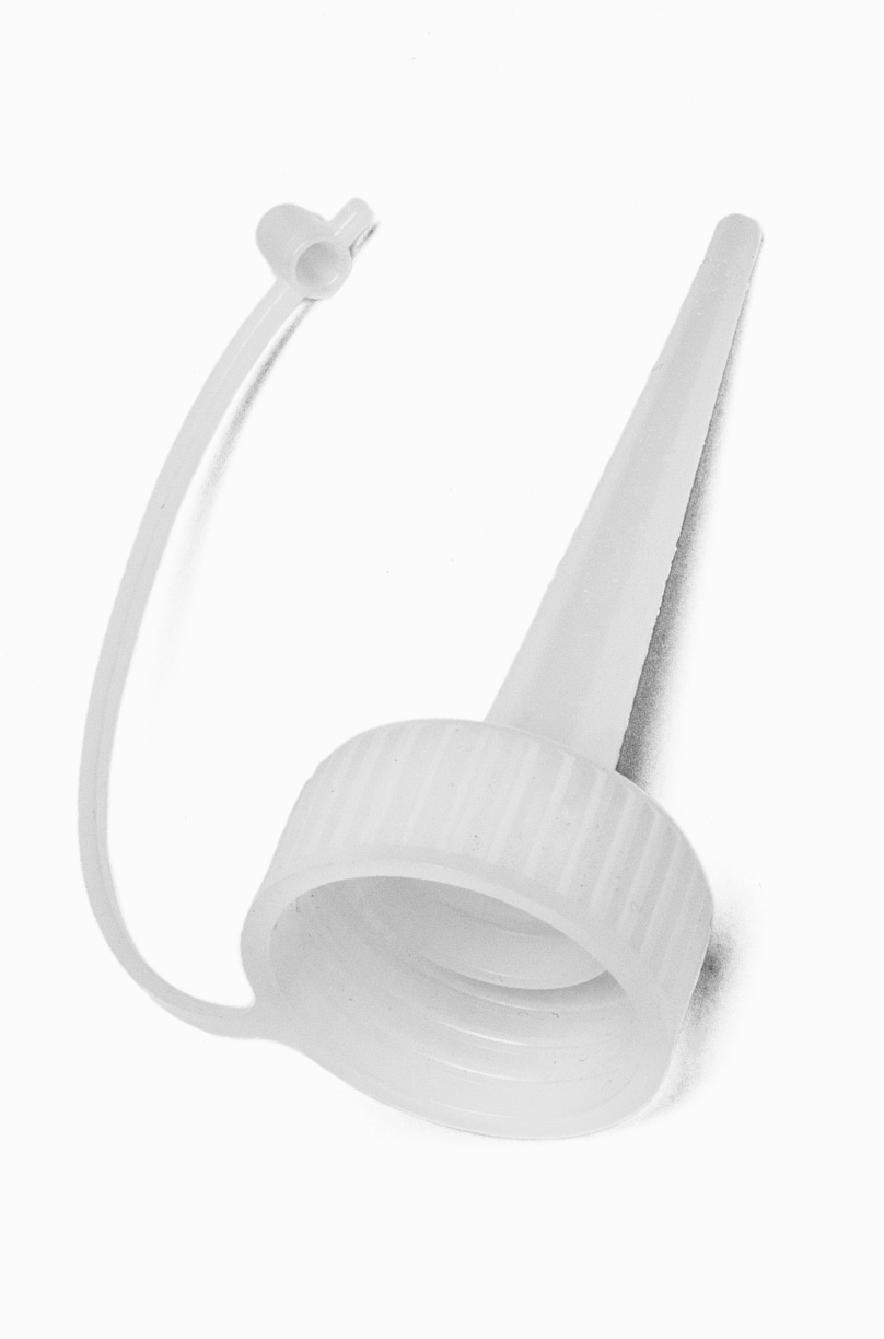 Spritzdeckel mit langer Spitze aus PP ø 25,0 mm Mündung