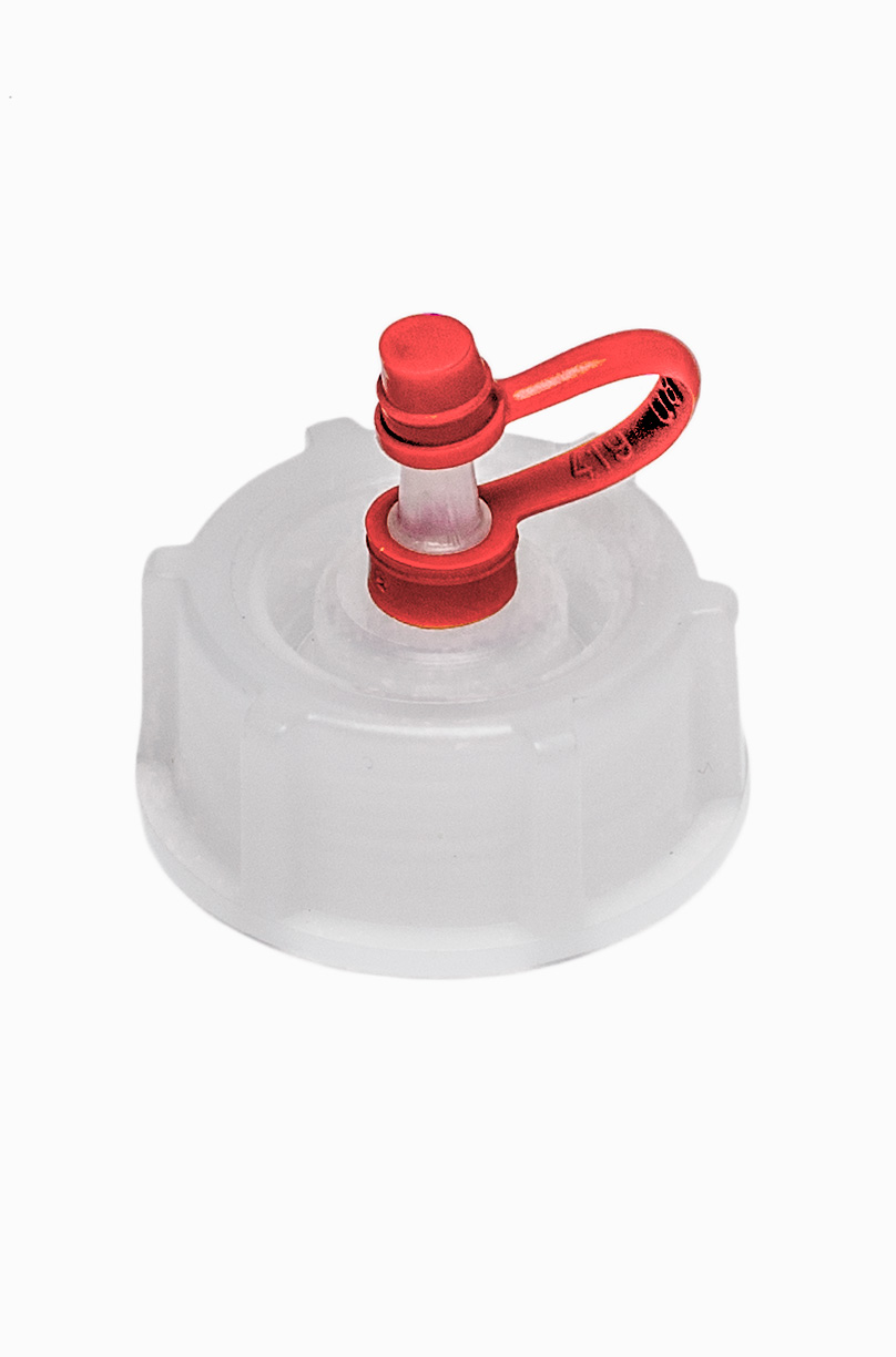 Tropfdeckel Halteband + Käppchen aus LDPE ø 28,0 mm Mündung