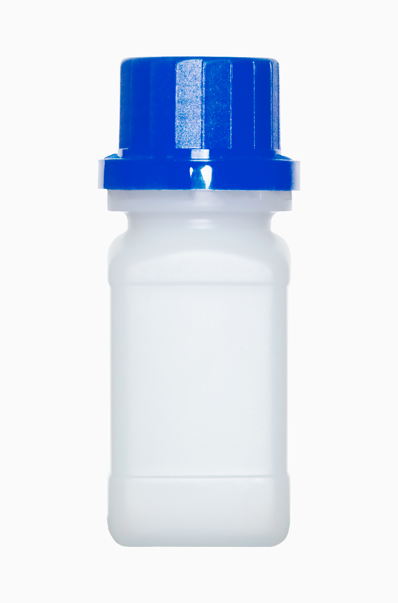 Kunststoff Chemikalienflasche: 50 Milliliter, Farbe: weiß