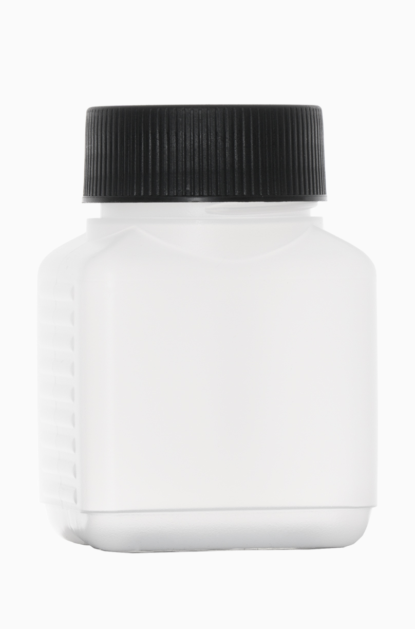 Kunststoff Vierkantflasche: 100 Milliliter, Farbe: natur
