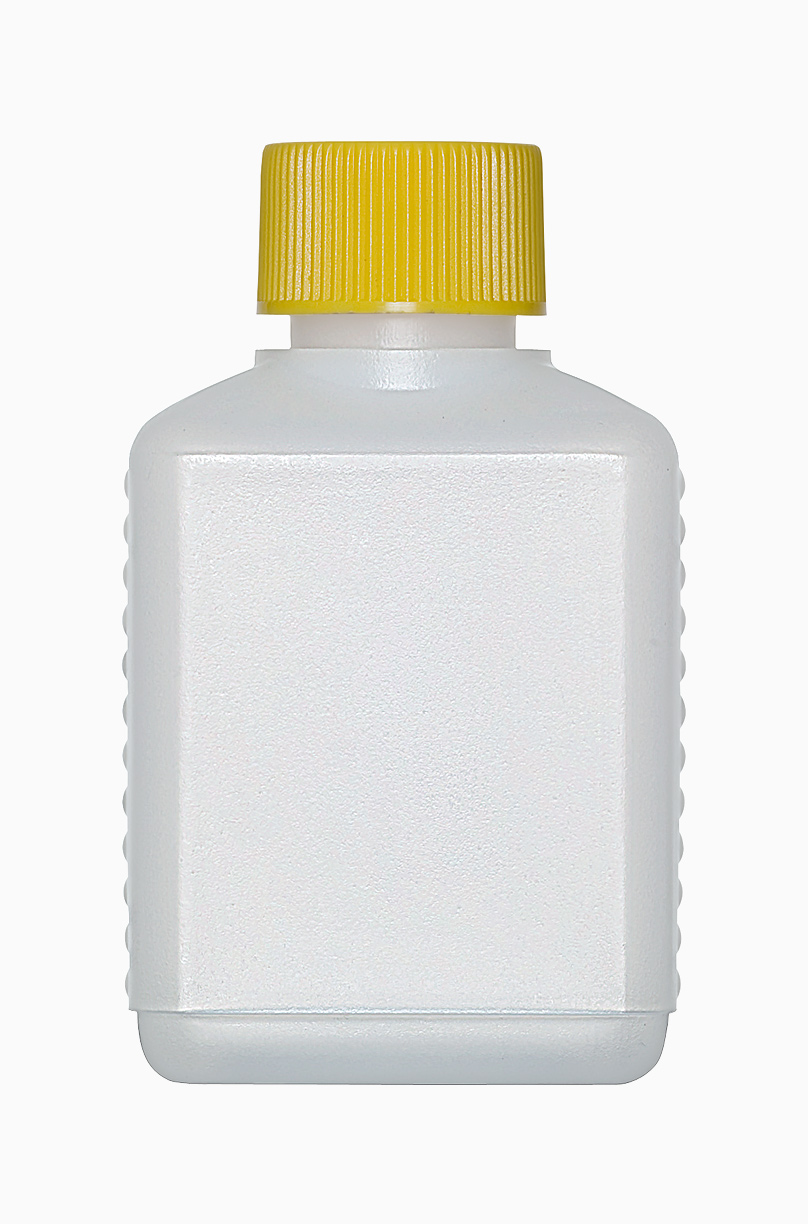 Kunststoff Vierkantflasche: 125 Milliliter, Farbe: natur