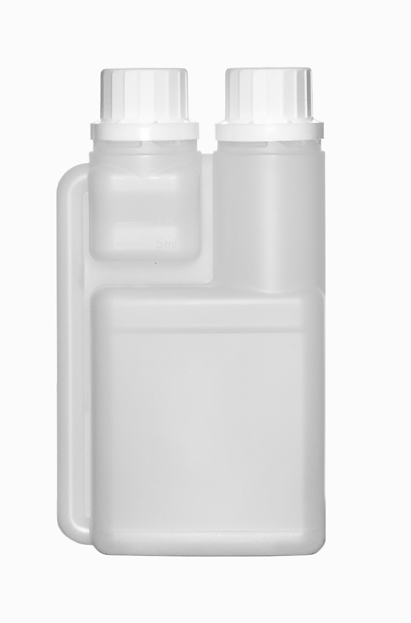 Kunststoff Dosierflasche 2-Neck/25: 250 Milliliter, Farbe: natur