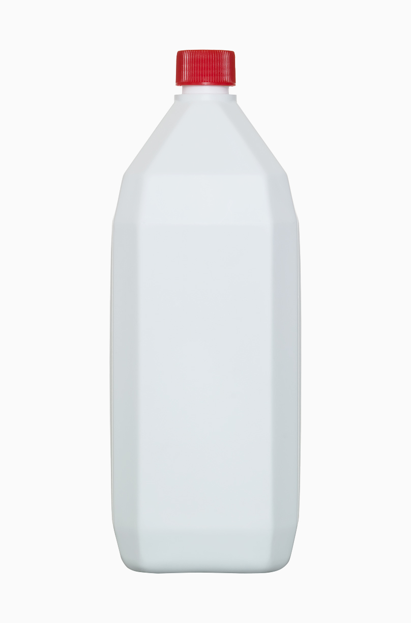 Kunststoff Vierkantflasche Barriere UN: 1,0 Liter, Farbe: weiß