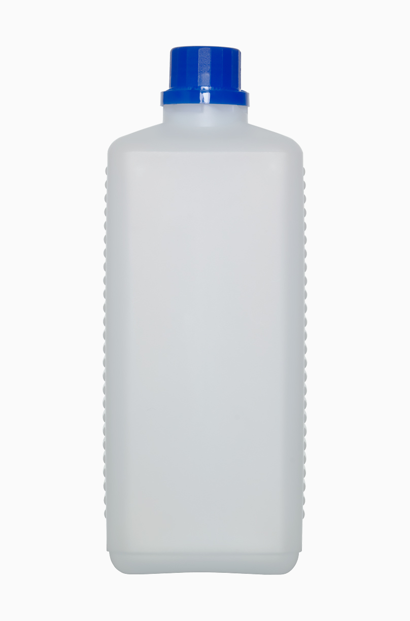 Kunststoff Vierkantflasche OV: 1,0 Liter, Farbe: natur