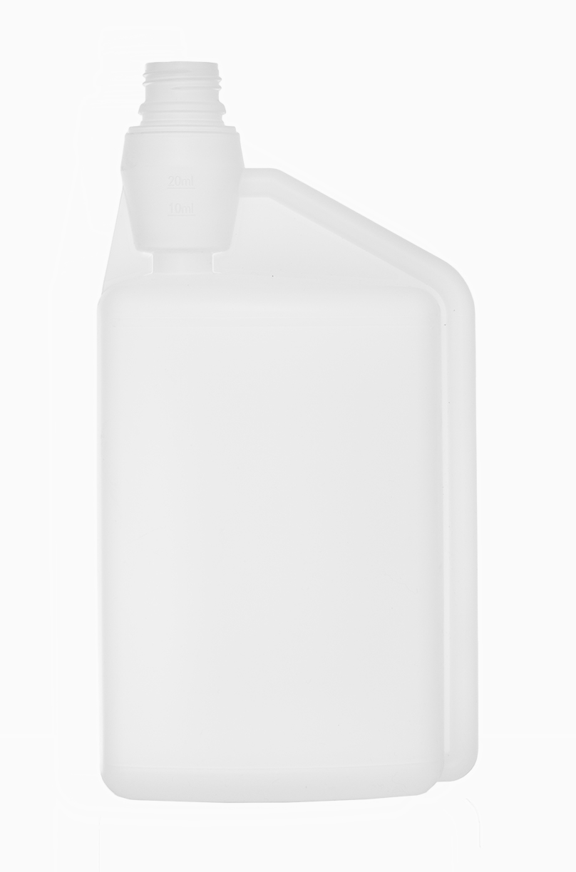 Kunststoff Dosierflasche 1-Neck/20: 1,0 Liter, Farbe: natur