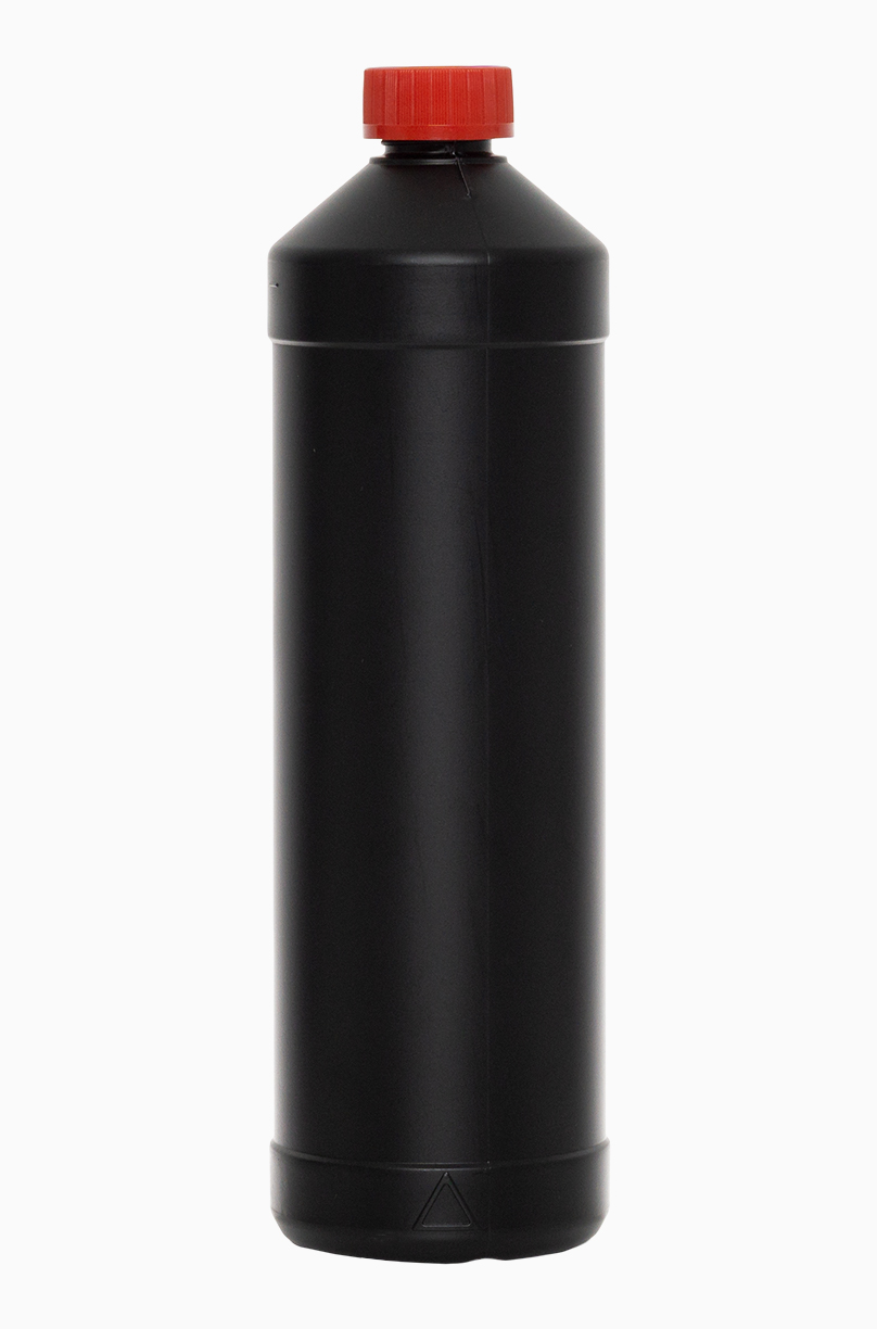 Kunststoff Rundflasche FRZG 1000/28 UN: 1,0 Liter, Farbe: schwarz