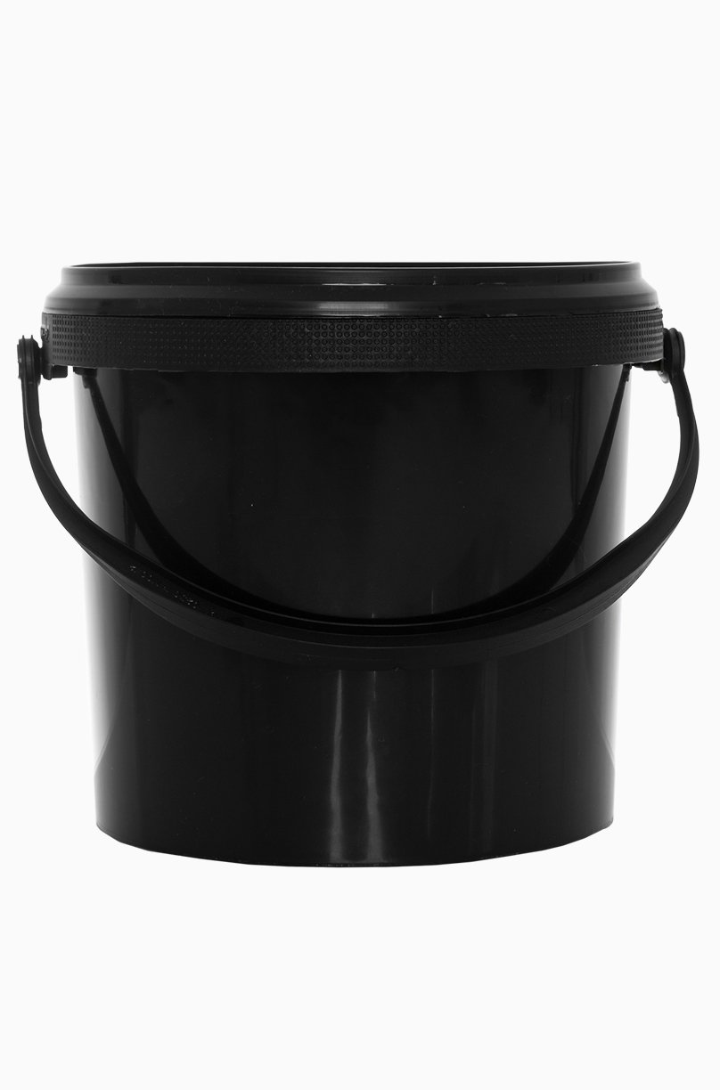Kunststoff Rundeimer: 2,5 Liter, Farbe: schwarz