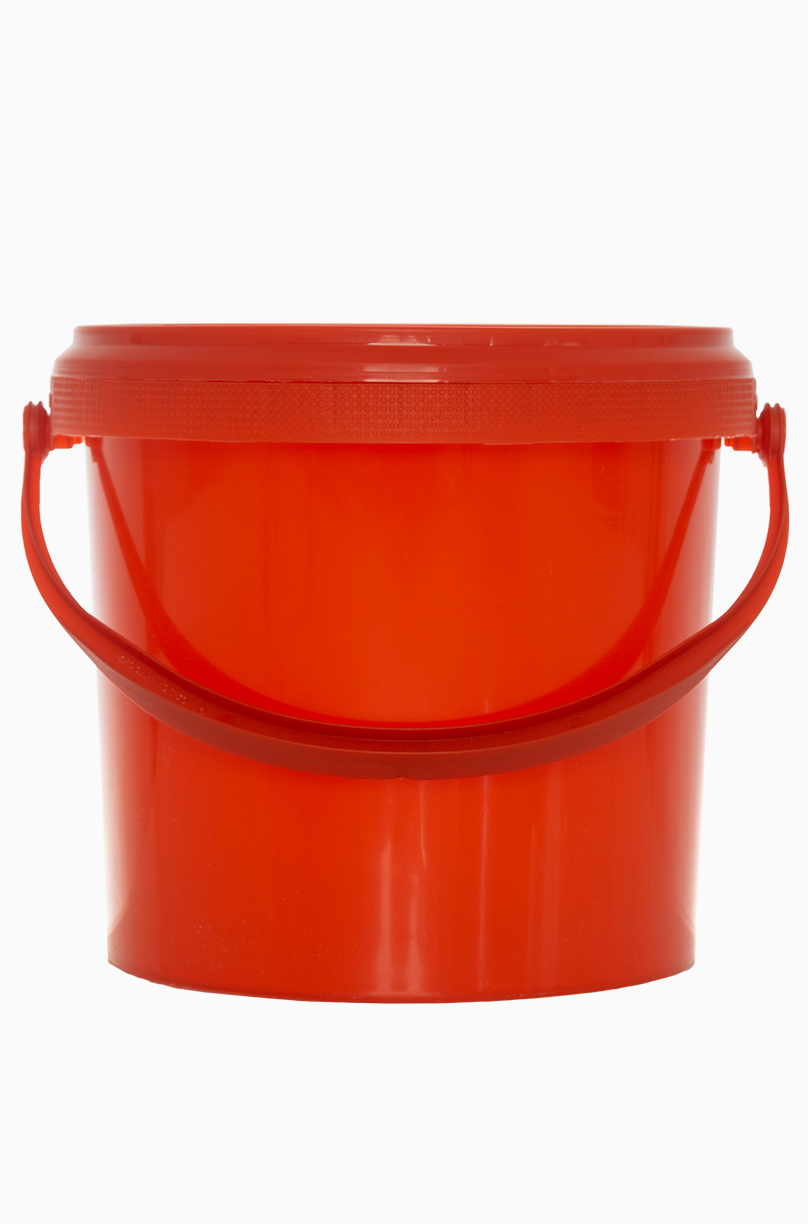 Kunststoff Rundeimer: 2,5 Liter, Farbe: rot
