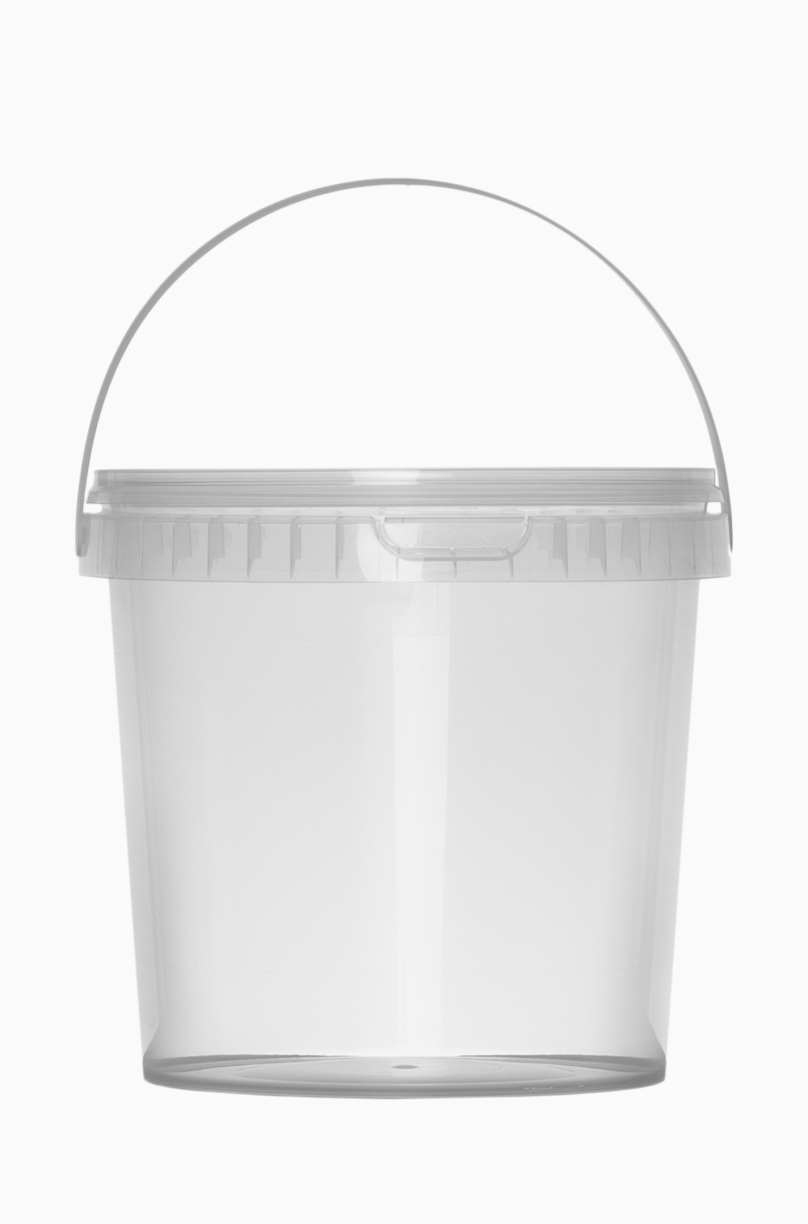 Kunststoff Rundeimer: 2,0 Liter, Farbe: transparent