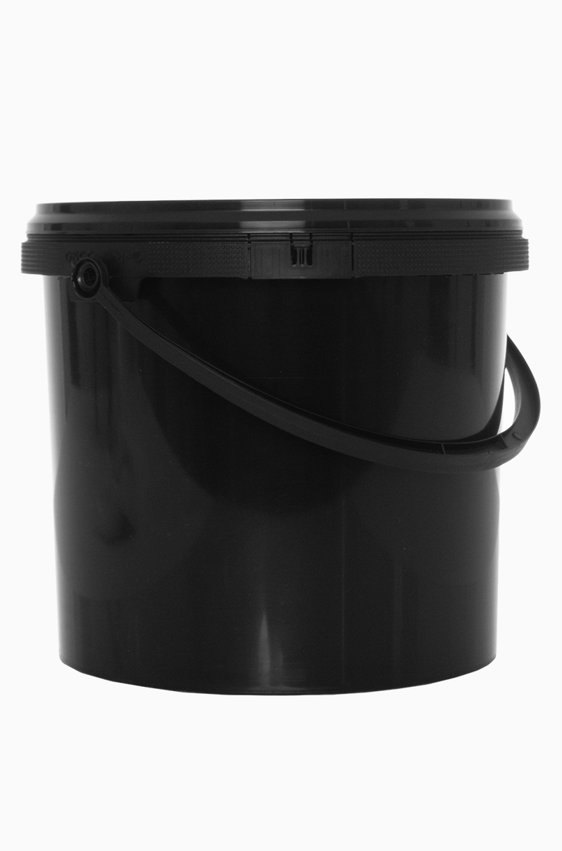 Kunststoff Rundeimer: 5,0 Liter, Farbe: schwarz