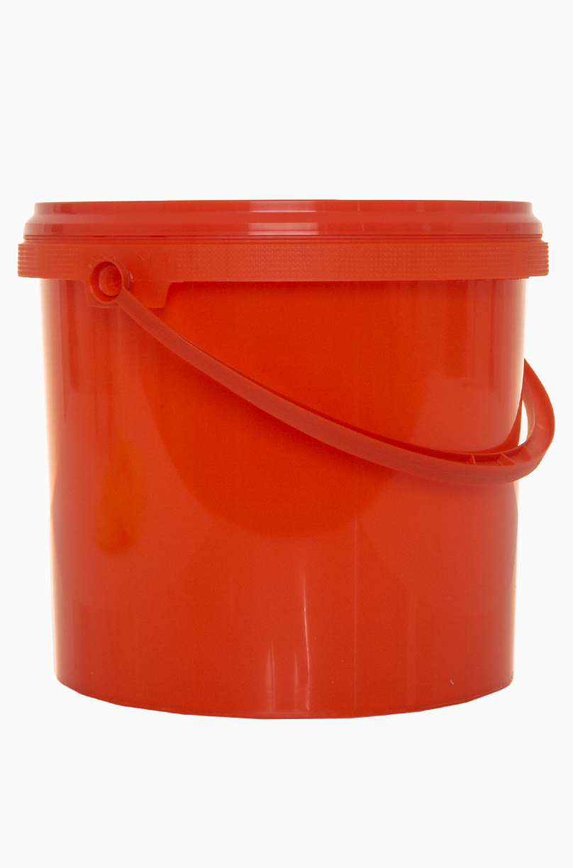 Kunststoff Rundeimer: 5,0 Liter, Farbe: rot