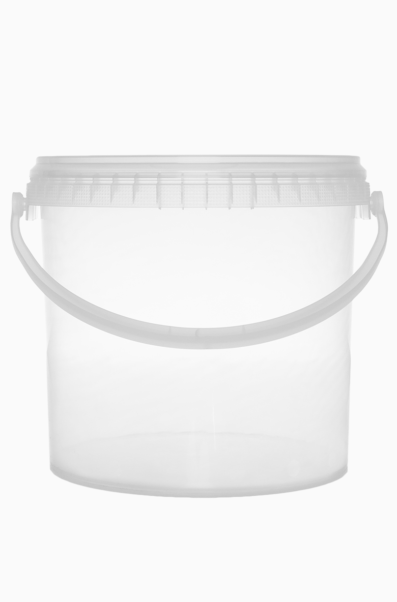 Kunststoff Rundeimer: 5,0 Liter, Farbe: transparent