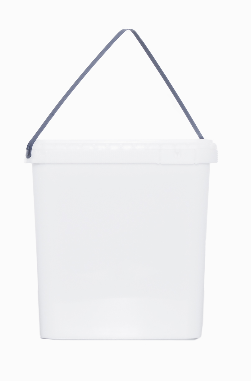 Kunststoff Quadrateckeimer: 5,0 Liter, Farbe: weiß