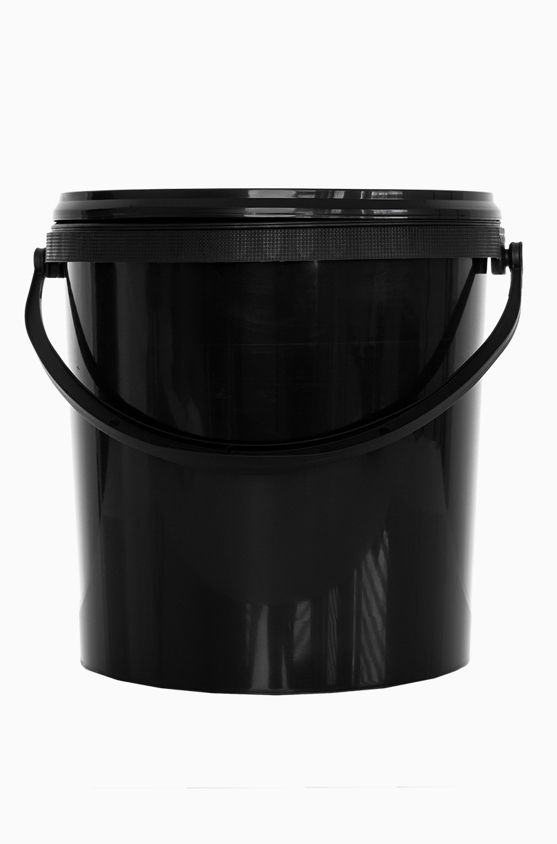 Kunststoff Rundeimer: 10,0 Liter, Farbe: schwarz