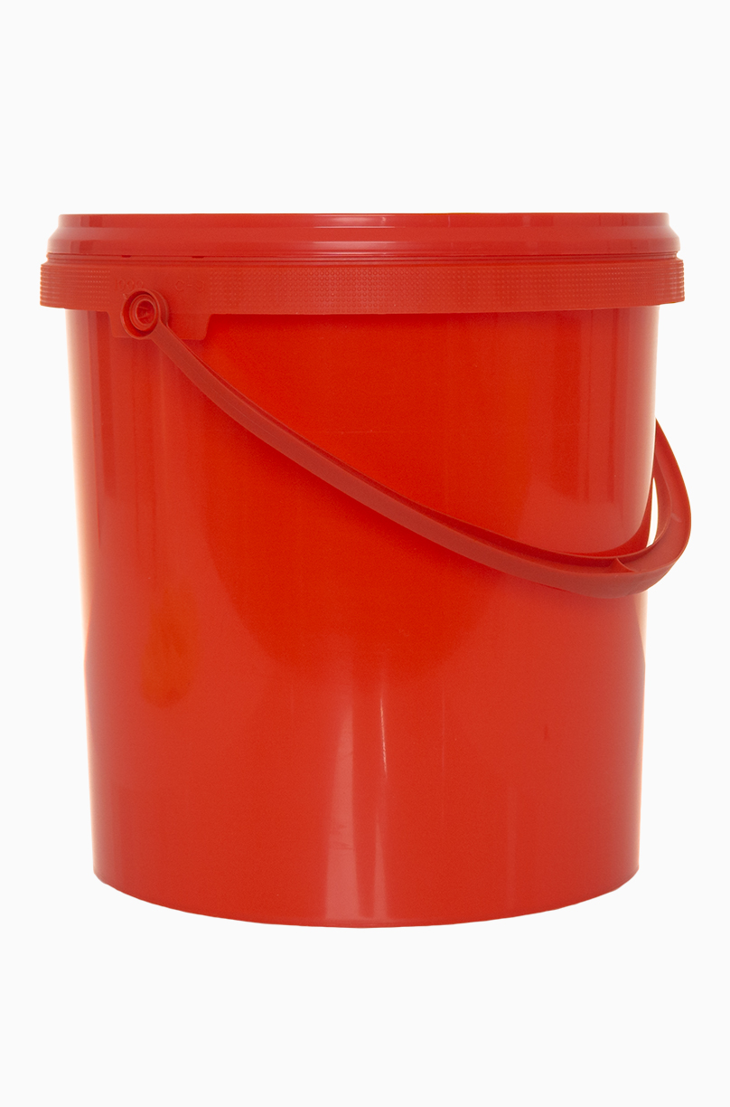 Kunststoff Rundeimer: 10,0 Liter, Farbe: rot
