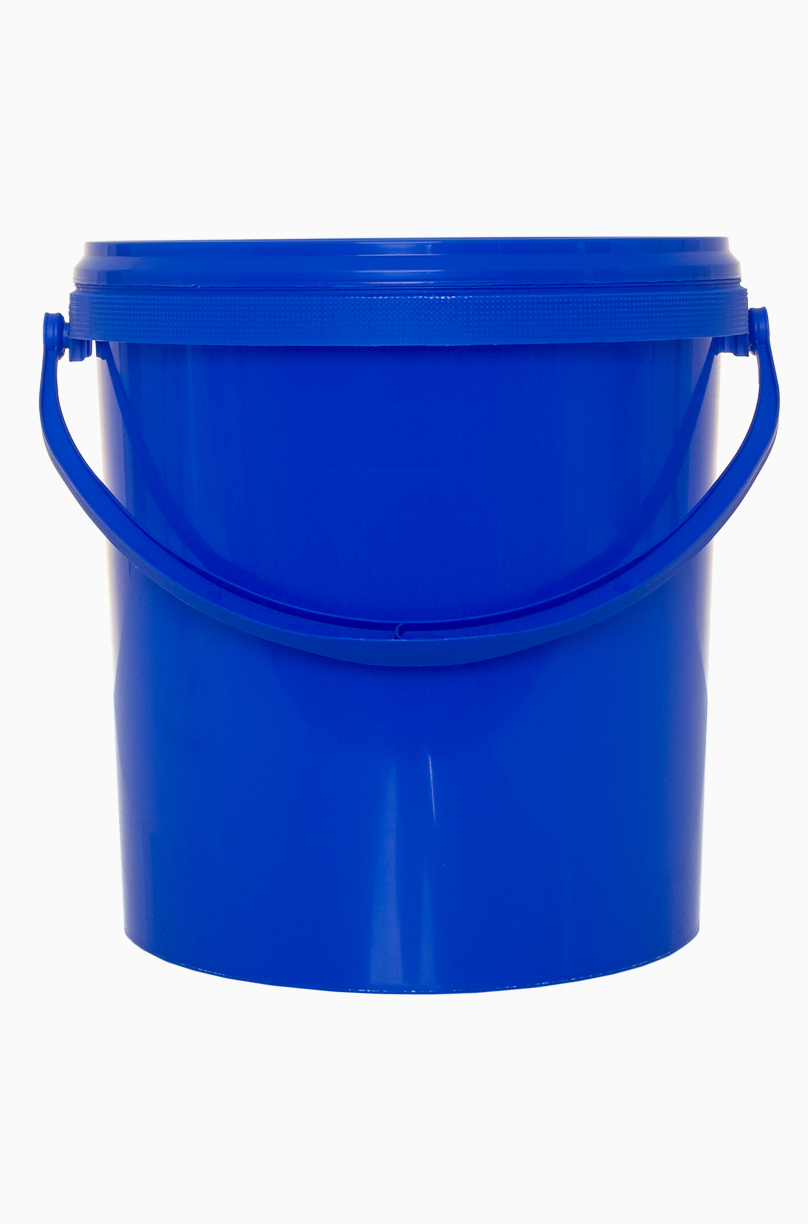 Kunststoff Rundeimer: 10,0 Liter, Farbe: blau