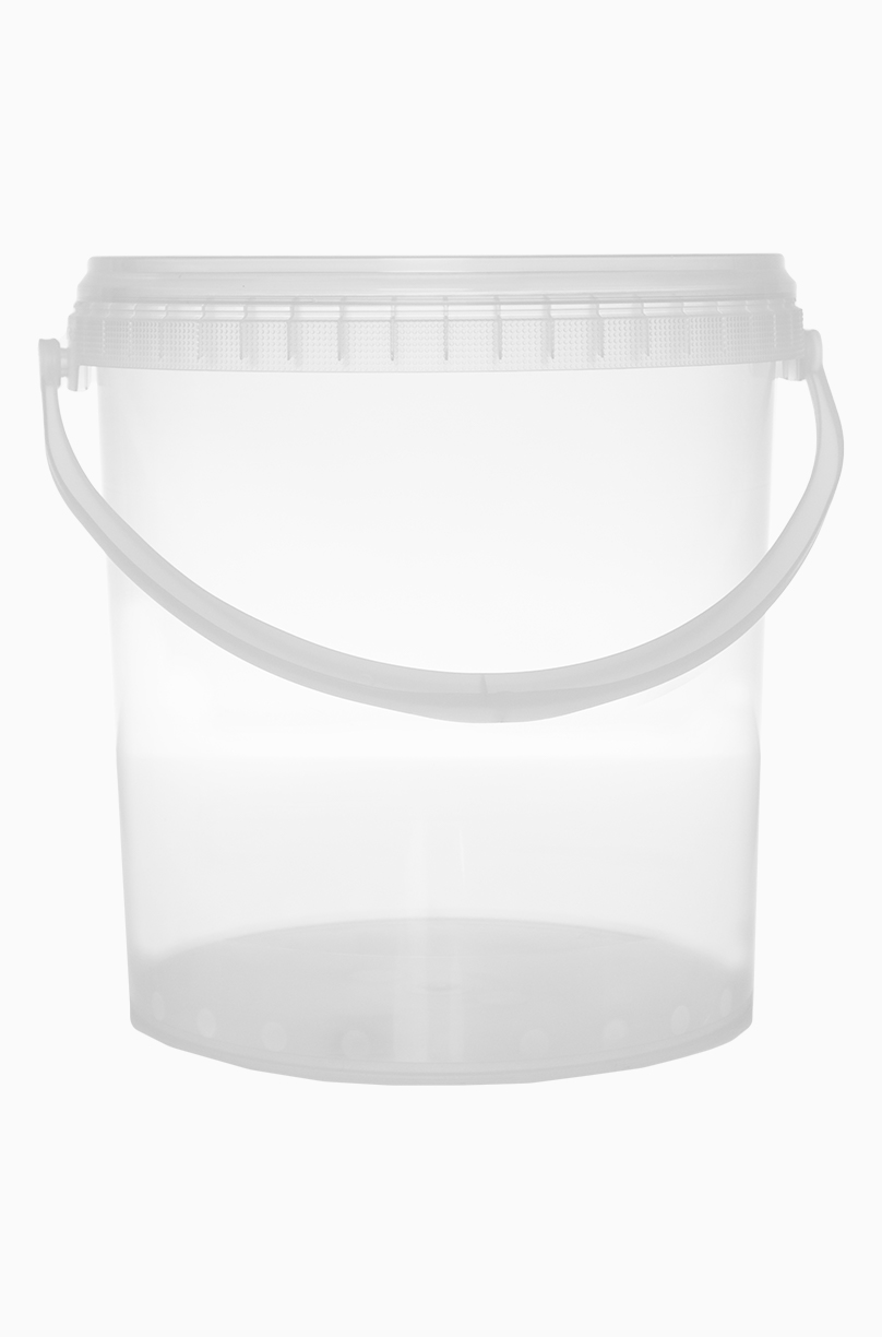 Kunststoff Rundeimer: 10,0 Liter, Farbe: transparent