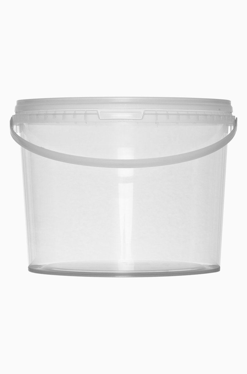 Kunststoff Rundeimer: 10,0 Liter, Farbe: transparent