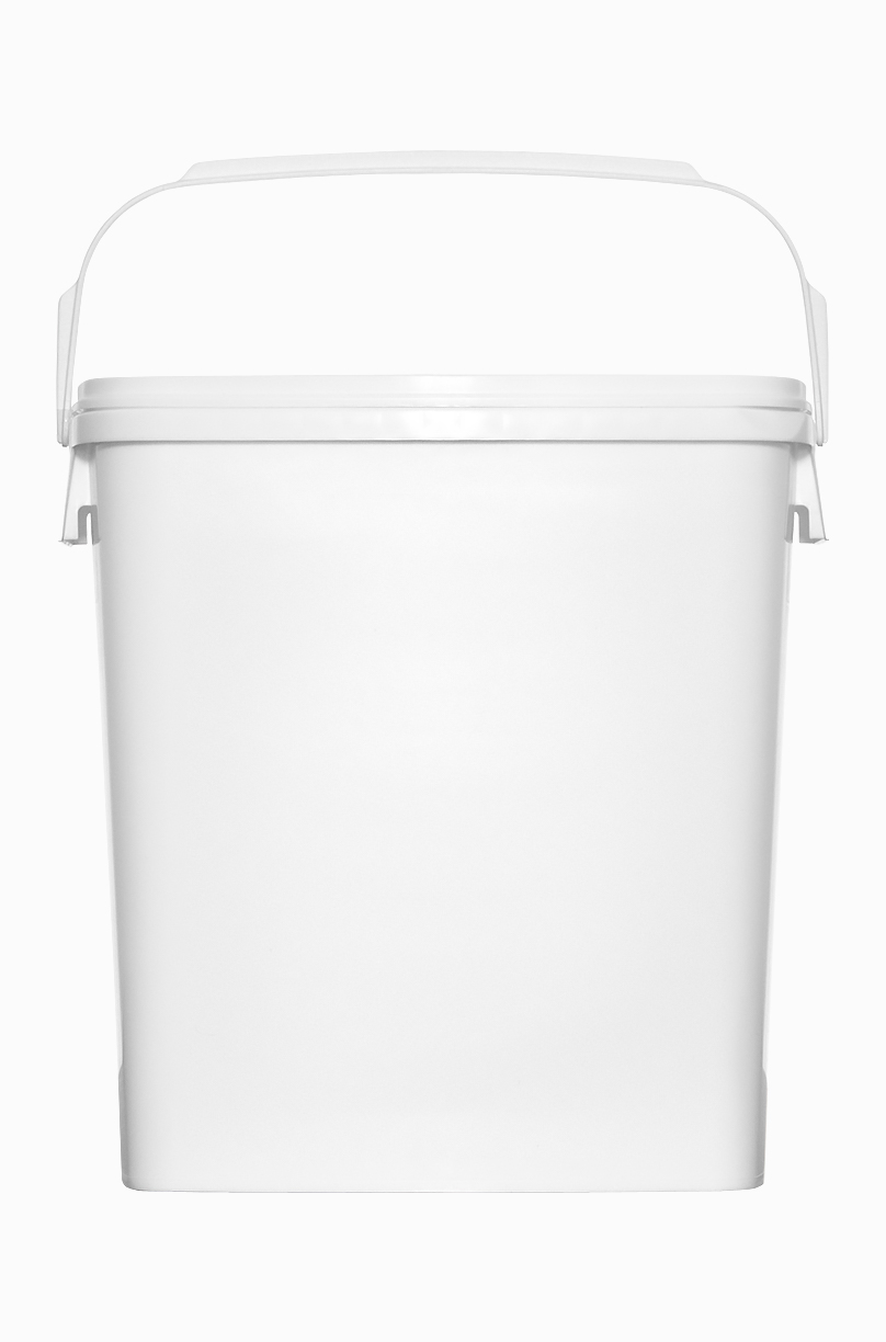 Kunststoff Rechteckeimer: 11,0 Liter, Farbe: weiß