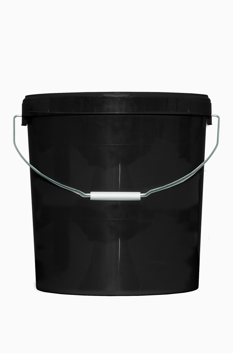 Kunststoff Rundeimer ECO: 21,3 Liter, Farbe: schwarz