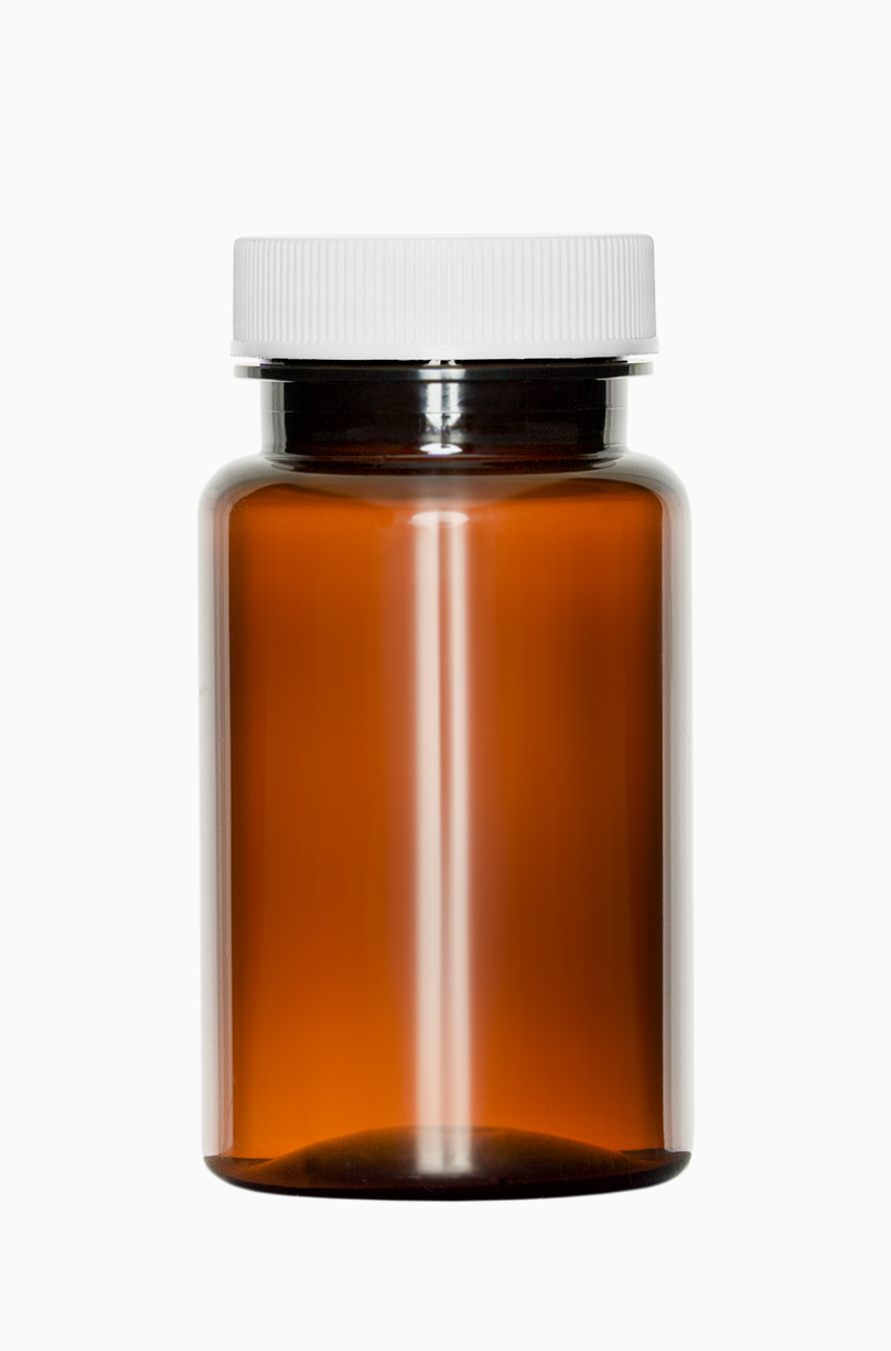 PET Packer: 100 Milliliter, Farbe: braun transparent