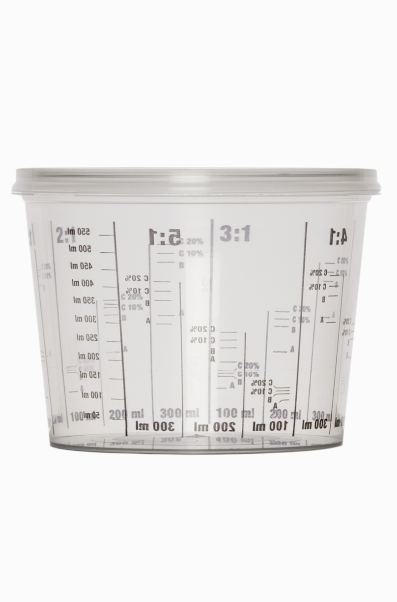 Laborbecher: 550 Milliliter, Farbe: klar transparent