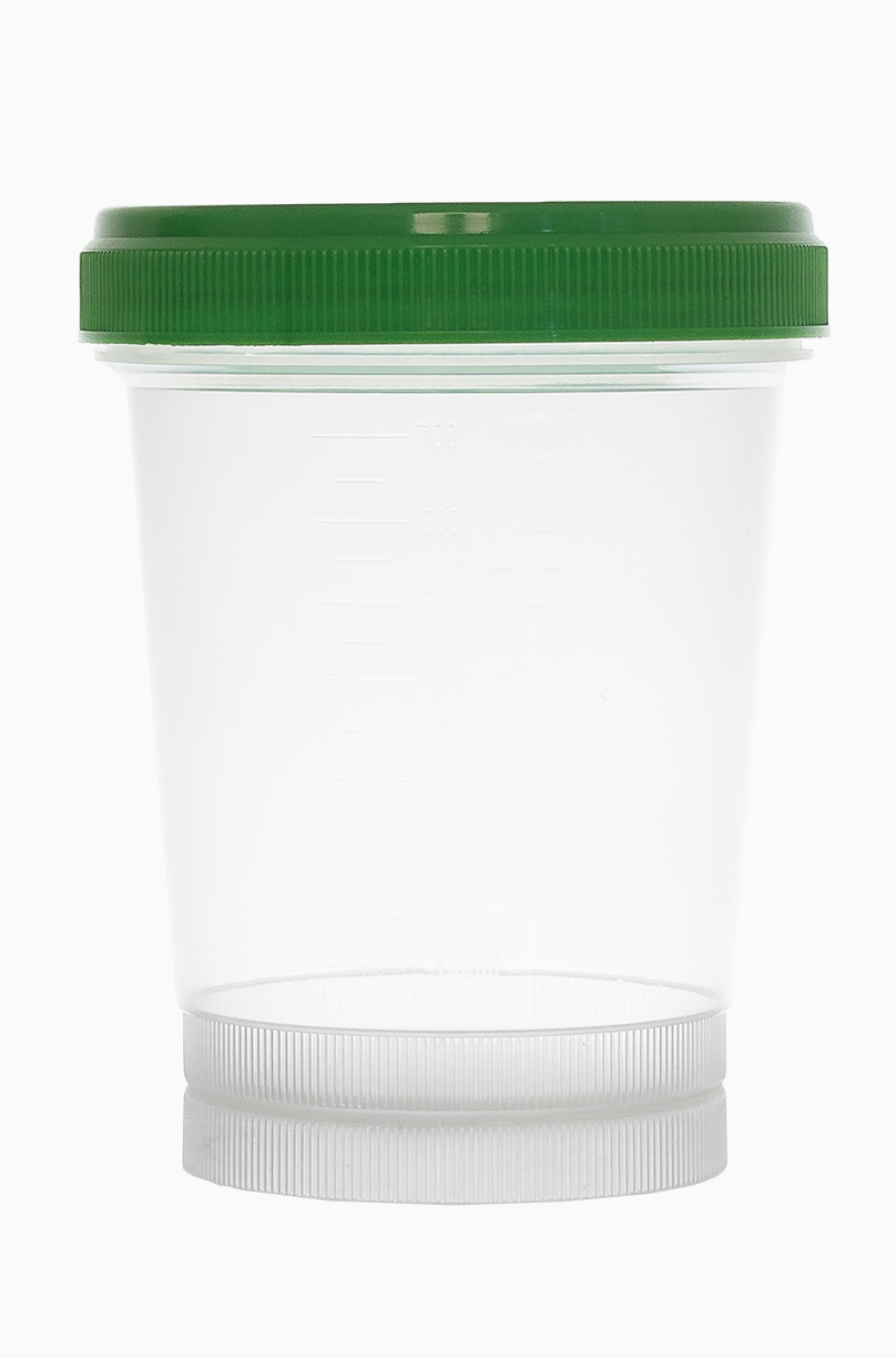 Schraubdeckelbecher: 800 Milliliter, Farbe: klar transparent