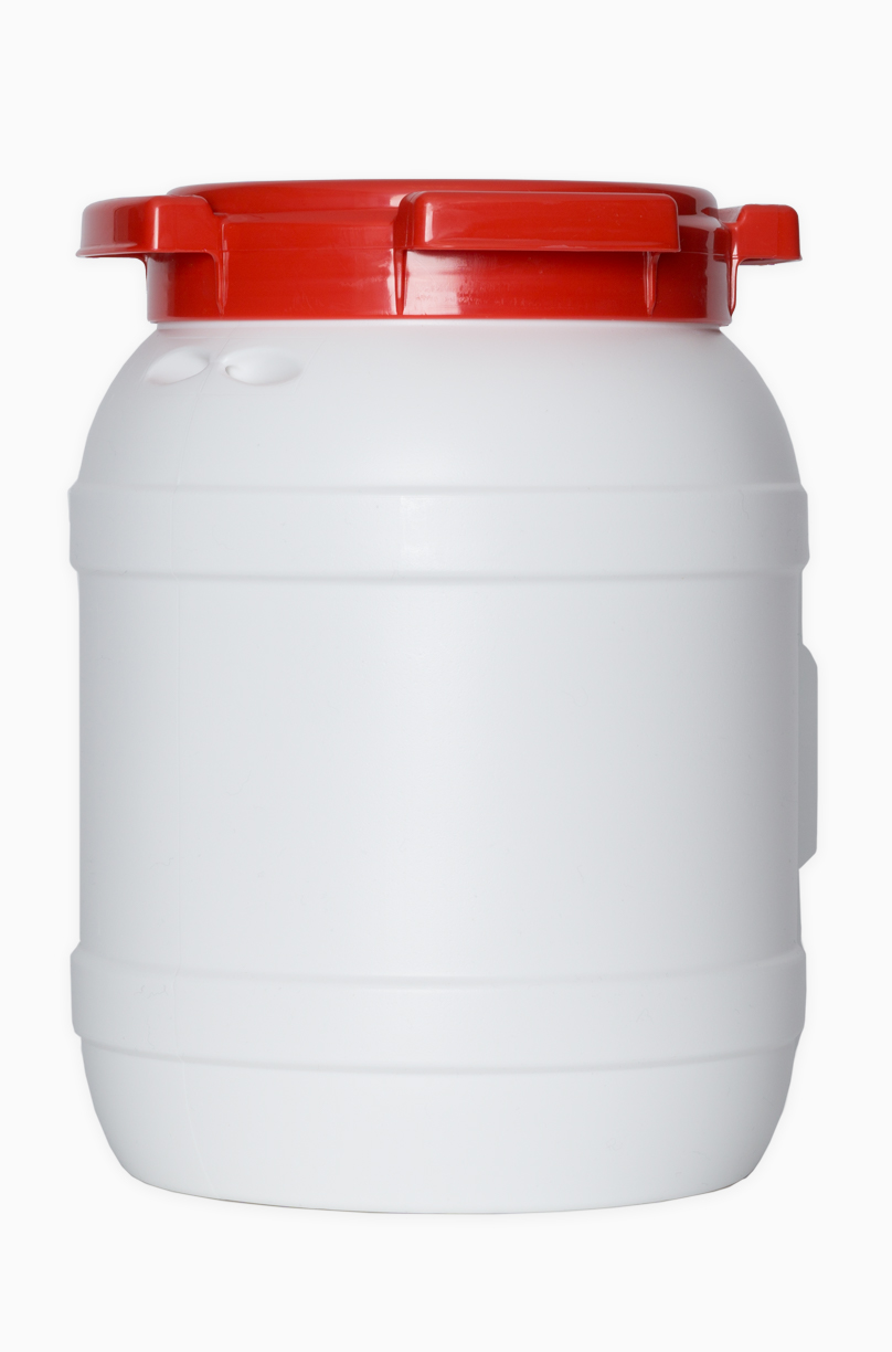 Kunststoff Schraubdeckelfass: 6,0 Liter, Farbe: weiß