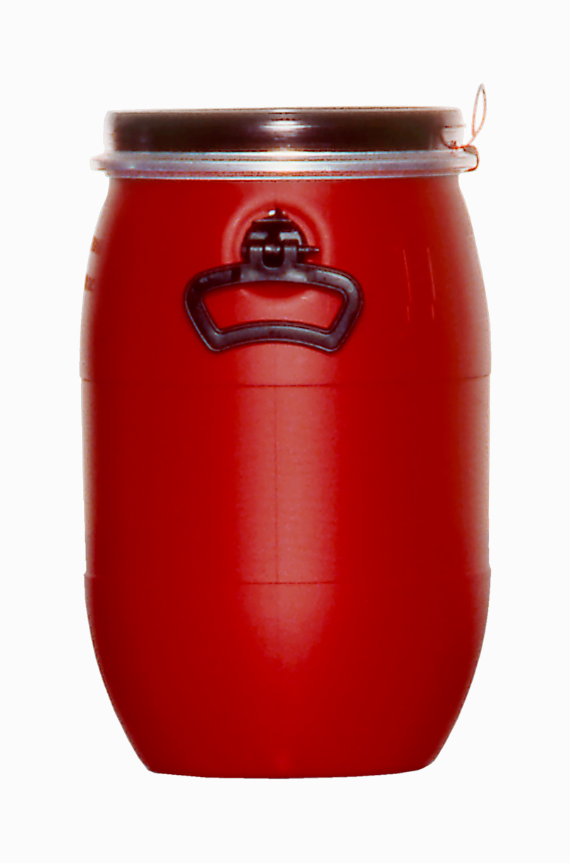 Kunststoff Deckelfass: 30,0 Liter, Farbe: rot