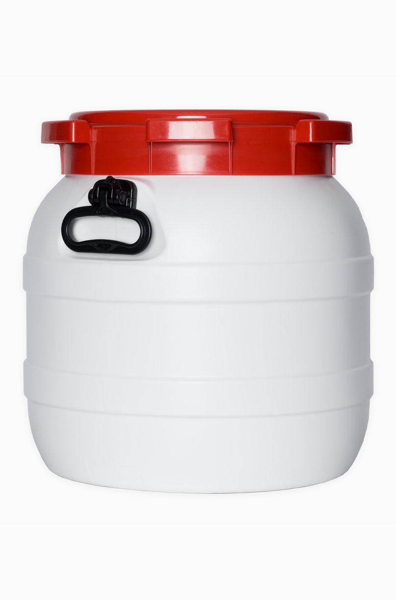 Schraubdeckel Weithalsfass: 41,5 Liter, Farbe: weiß