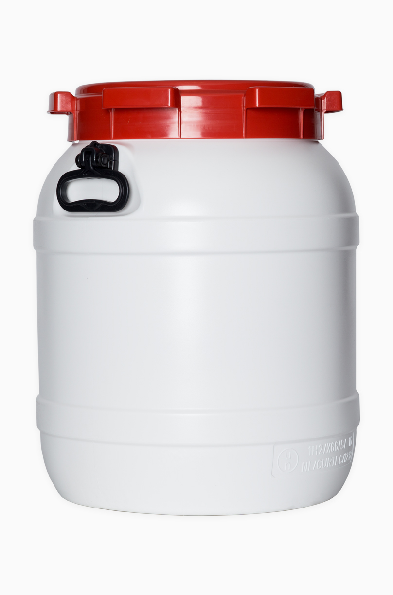 Kunststoff Schraubdeckelfass: 54,0 Liter, Farbe: weiß