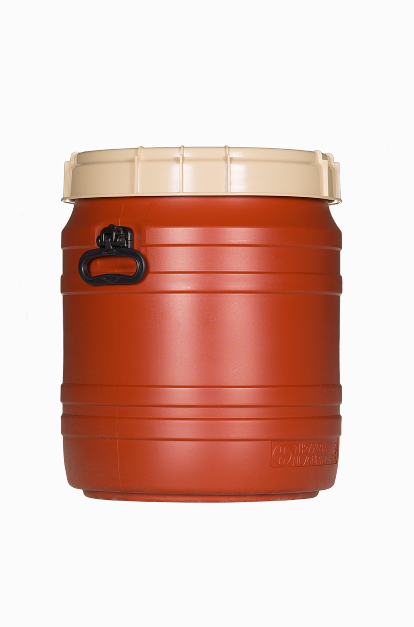 Kunststoff Superweithalsfass: 55,0 Liter, Farbe: braun
