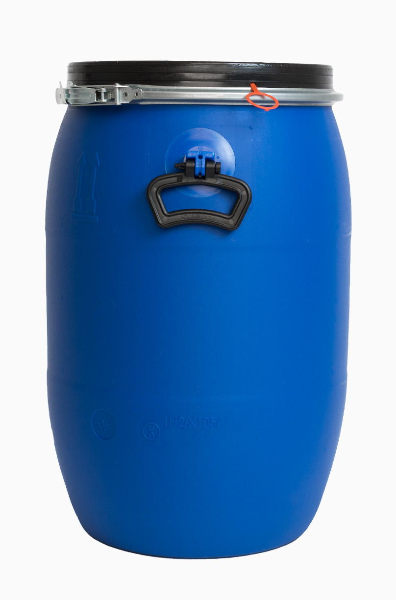 Kunststoff Deckelfass: 60,0 Liter, Farbe: blau