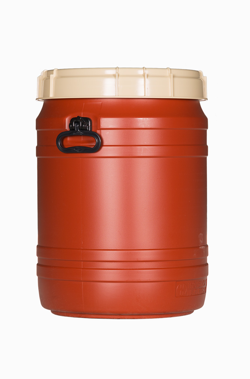 Kunststoff Superweithalsfass: 64,0 Liter, Farbe: braun
