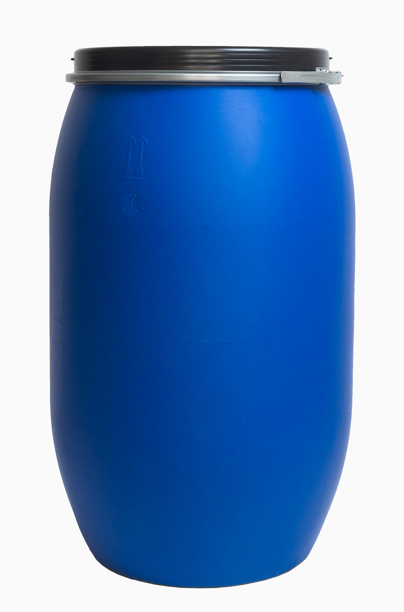 Kunststoff Deckelfass: 220,0 Liter, Farbe: blau