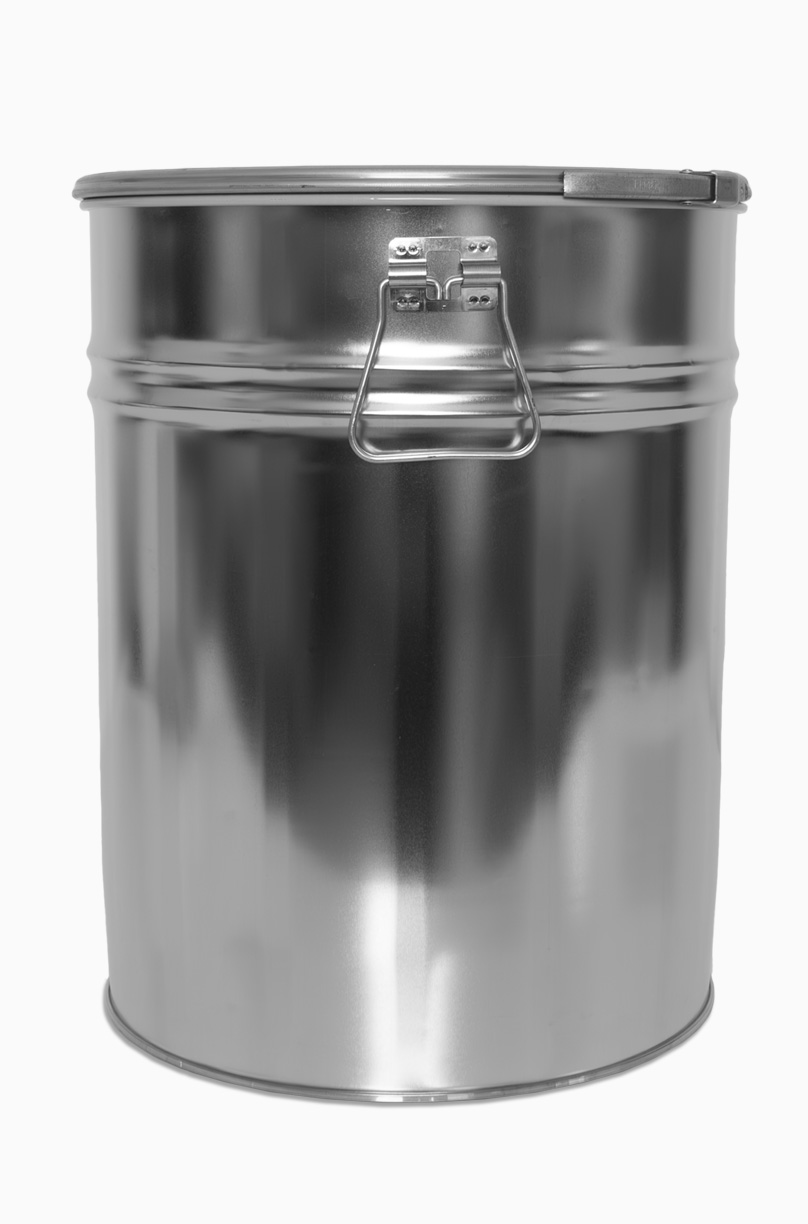 Weißblech Hobbock innen foliert: 30,0 Liter, Farbe: blank