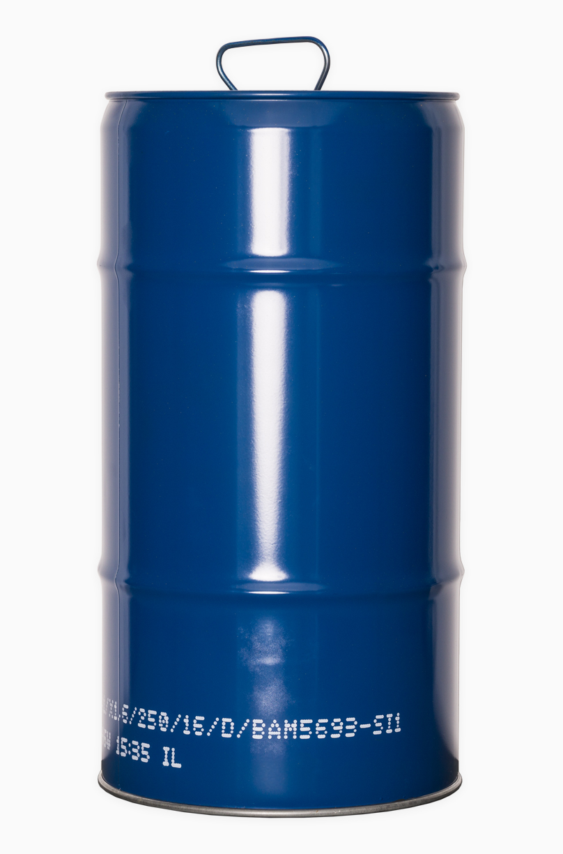 Stahlblech Flachkanne i.l.: 30,0 Liter, Farbe: blau RAL 5010
