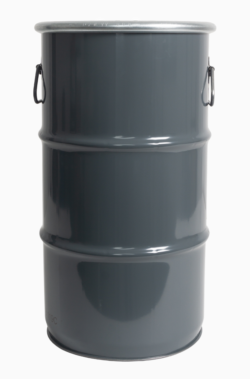 Stahlblech Hobbock zyl.: 30,0 Liter, Farbe: grau RAL 7012