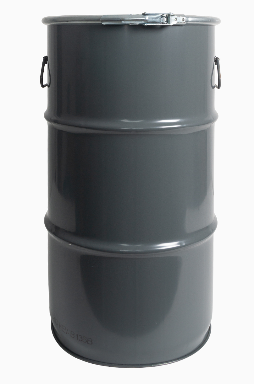 Stahlblech Hobbock zyl. i.l.: 60,0 Liter, Farbe: grau RAL 7012