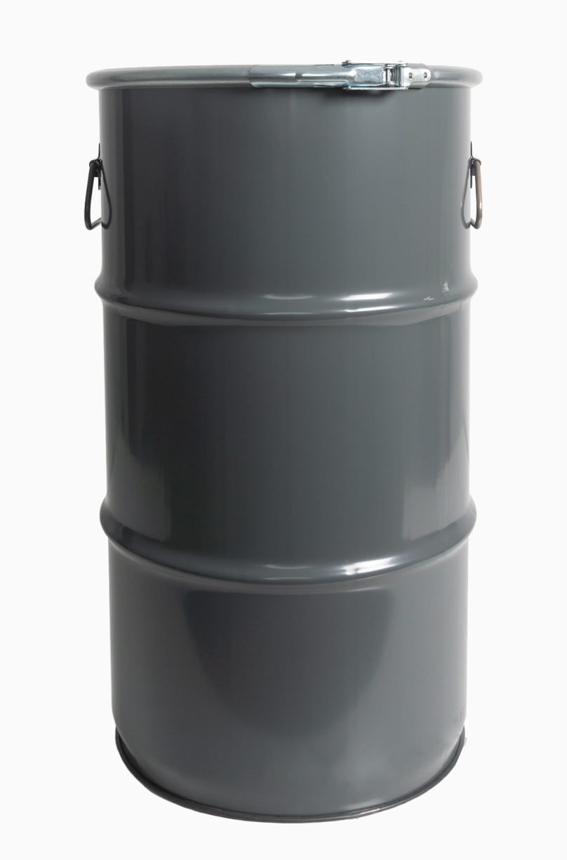Stahlblech Hobbock zyl.: 60,0 Liter, Farbe: grau RAL 7012