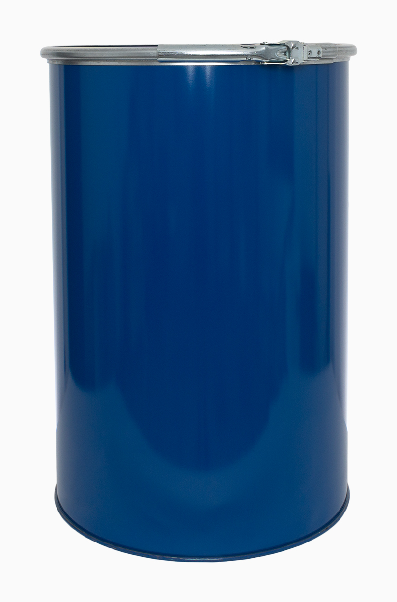 Stahlblech Deckelfass: 213,0 Liter, Farbe: blau RAL 5010