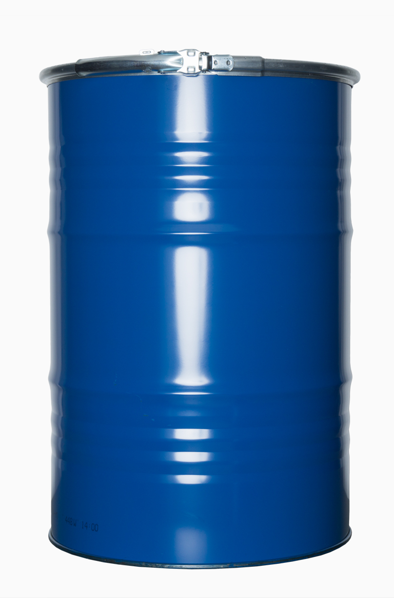 Stahlblech Deckelspundfass: 213,0 Liter, Farbe: blau RAL 5010