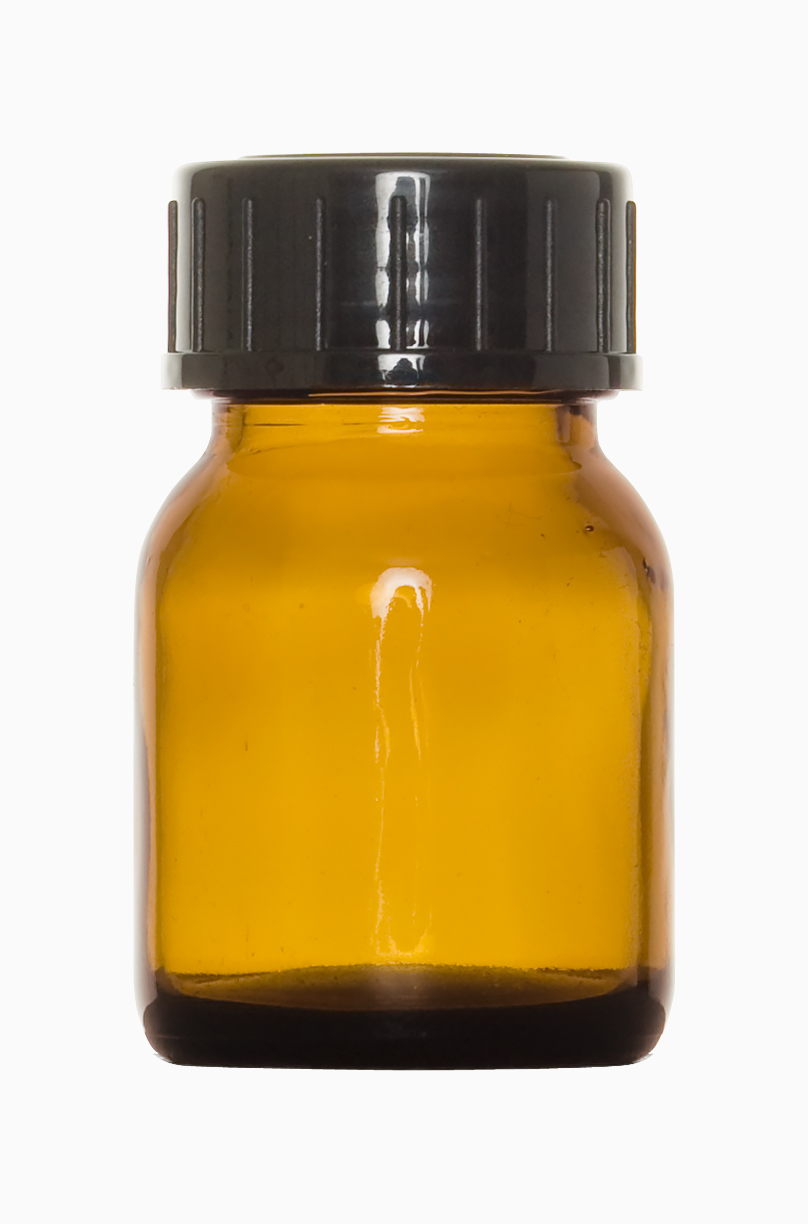Weithalsglas: 25 Milliliter, Farbe: braun