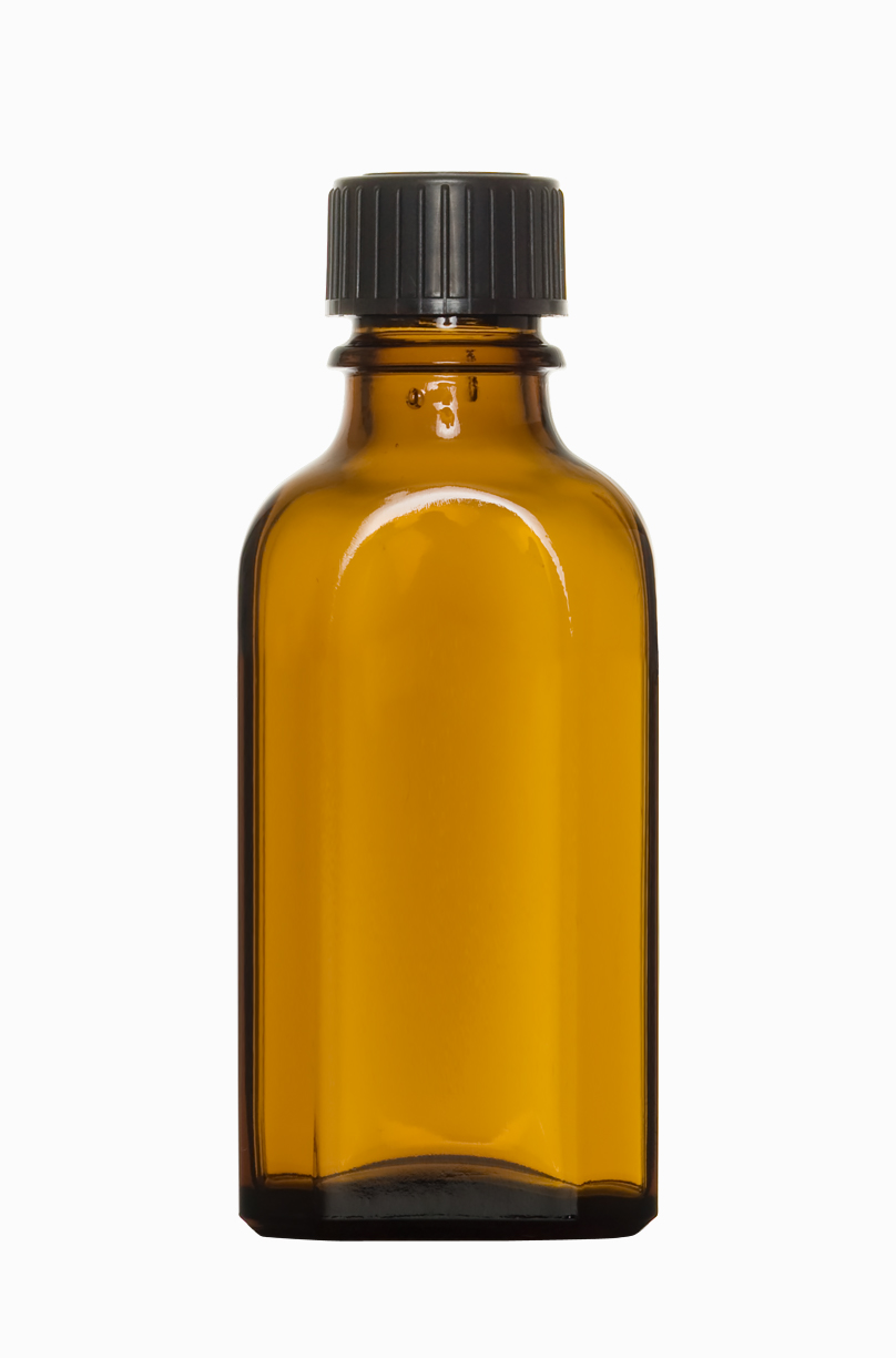 Meplatflasche: 50 Milliliter, Farbe: braun