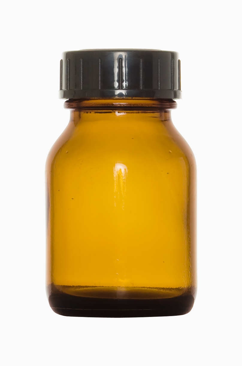 Weithalsglas: 50 Milliliter, Farbe: braun