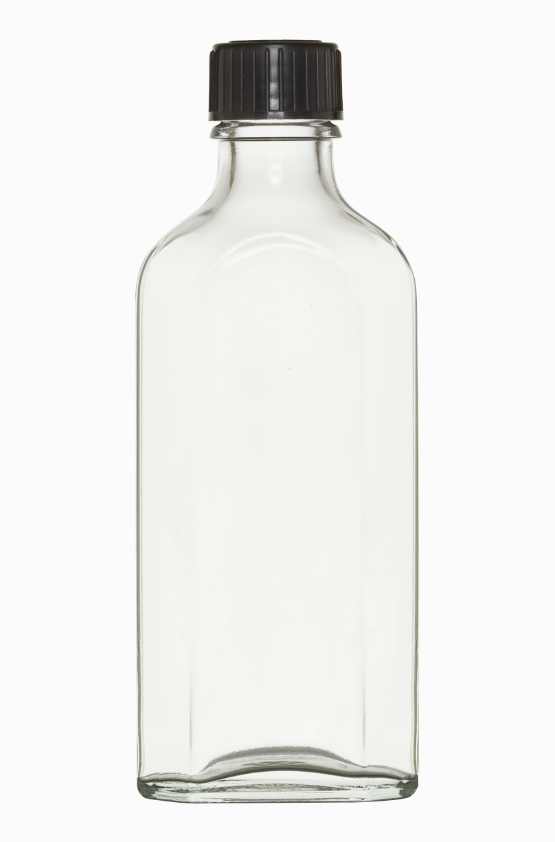 Meplatflasche: 100 Milliliter, Farbe: klar