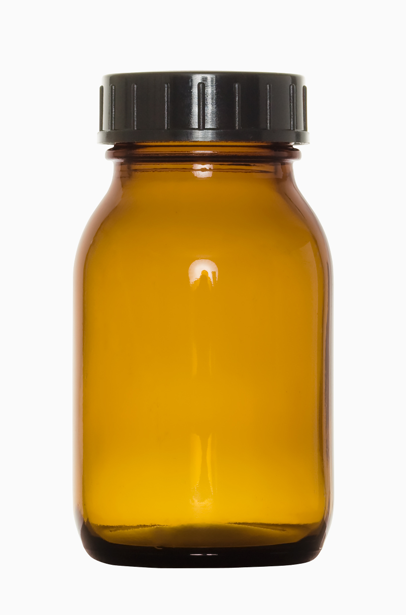 Weithalsglas: 125 Milliliter, Farbe: braun