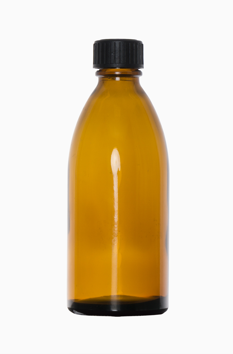 Enghalsglas: 200 Milliliter, Farbe: braun