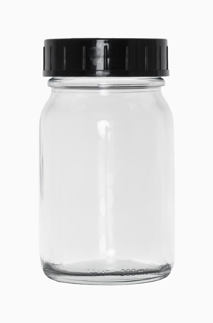 Weithalsglas: 200 Milliliter, Farbe: klar